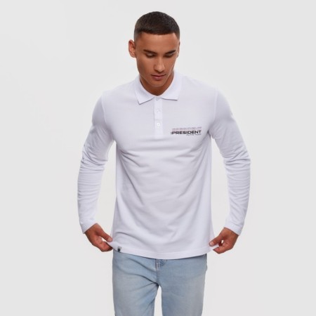 Polo with long sleeve President, size XL, white color-4