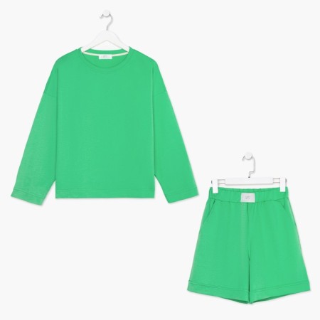 Women's costume (sweatshirt and shorts) Mist, p. 48-50, green-3