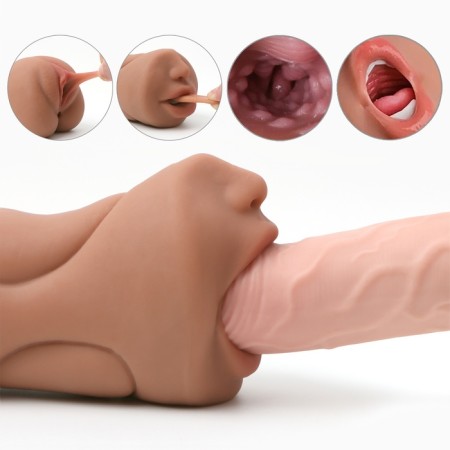 Masturbator Oka-hips 3 in 1, super realistic, dark-6