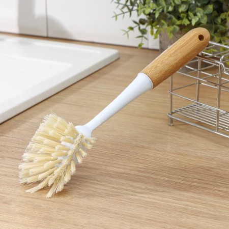 Brush for dishes Meli, 8 × 6.5 × 29 cm, bamboo handle, beige color-9