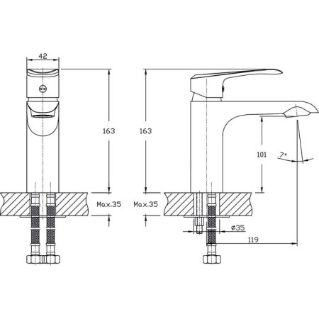 Rush Gozo GZ3735-11 sink mixer, single-leaf, chrome-1