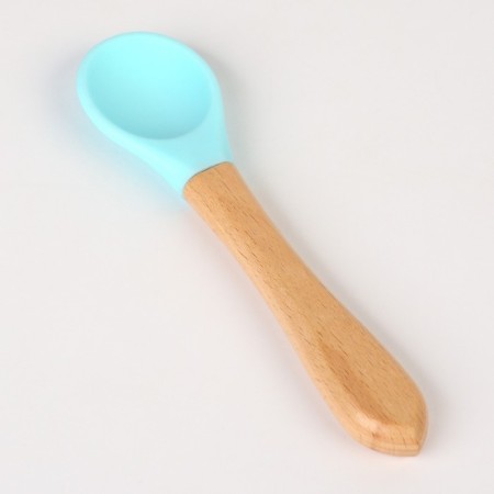 Baby plate on a suction cup, spoon, crush me, blue color-8