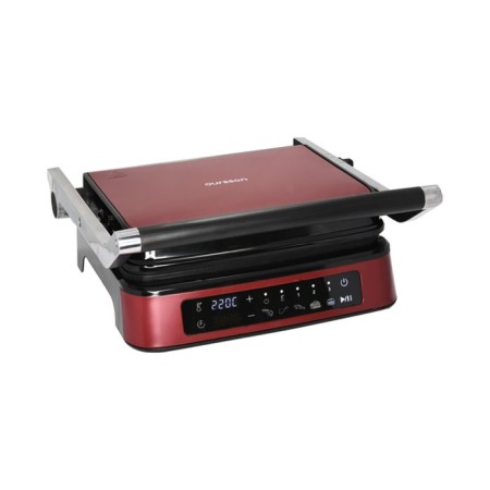 Electric grill Oursson EG2035S/DC, 2000 watts, anti -stick coating, dark cherry-3