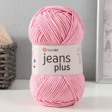 Yarn "Jeans Plus" 55% cotton, 45% acrylic 160m/100g (36 pink)-4