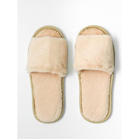 Women's slippers open nose, size 39-41, beige color-3