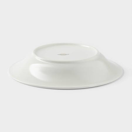 Porcelain plate deep with a thickened edge Magistro la Perle, 580 ml, d = 22 cm, white color-2
