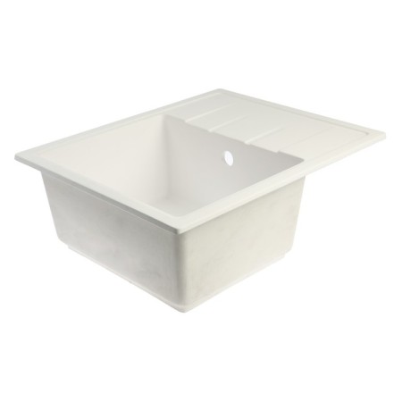 Sin for a kitchen made of ZEIN 150/G31, 575 x 470 mm, rectangular, overflow, white color-4