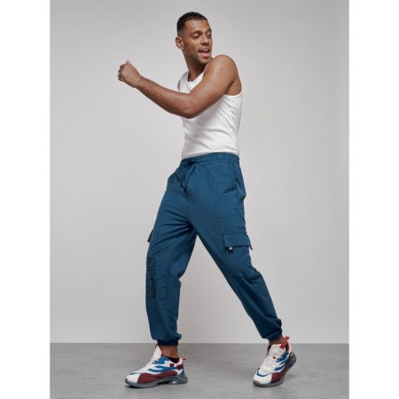 Joggers male, size 48, blue color-3