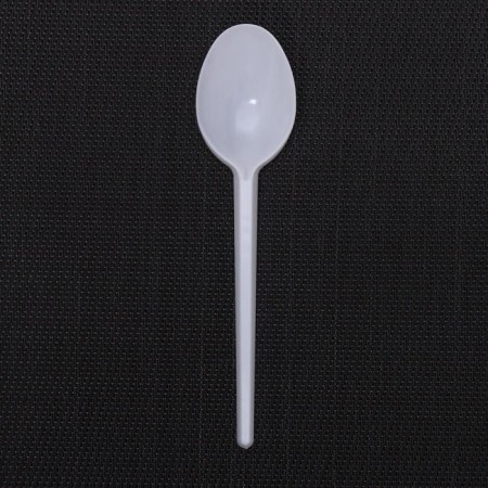 Spoon of plastic disposable white, dining room, 16 cm-2