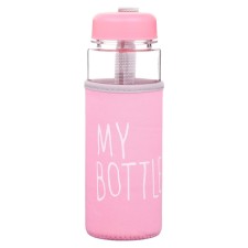 Water bottle, 500 ml, My Bottle, 19.5 x 6 cm, Case included, Pink