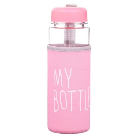 Water bottle, 500 ml, My Bottle, 19.5 x 6 cm, Case included, Pink