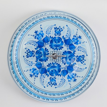 Glass fruit 2-tier round share "blue", d = 25/20 cm, blue color-2