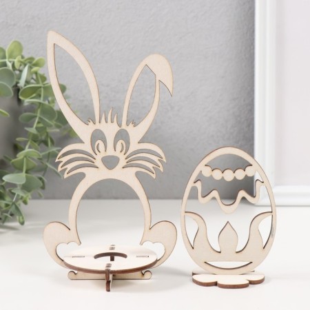 Easter decor "eggs" 6.5x4.7x9.3 cm; 9.3x6.5x17 cm (set of 5 parts) white-4