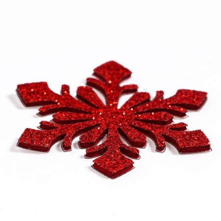 Decor "Snowflakes" on an adhesive basis, set of 6 pcs., Red color-3