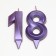 Candle in the cake jubilee "line" (set 2 in 1), number 18/81, purple metallic, 6.5 cm