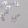 Decor for creativity metal, rhinestones "Butterfly with a drop" silver 2.4x1.3x0.5 cm