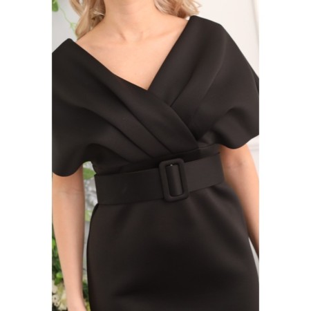 Female dress, size 46, black color-6