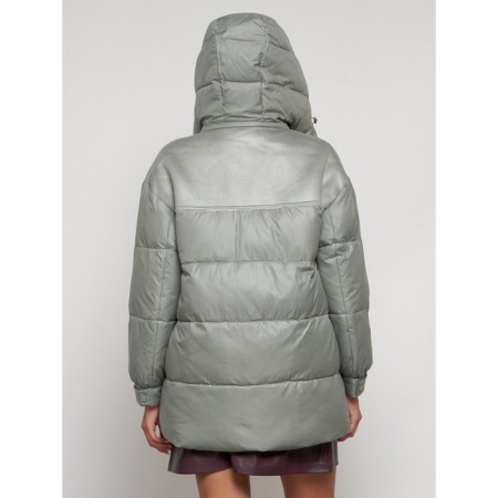 Winter jacket is women, size 44, the color is light green-7