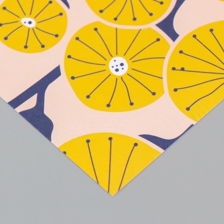 Scrapbooking paper "Yellow flowers" density 180 grams set 10 pcs 15.5x17 cm-2