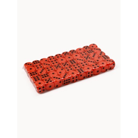 Playing bones, 1.4 x 1.4 cm, set 50 pcs, red-1