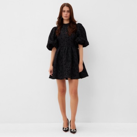 Women's dress with a neckline on the back MIST, p. S, black-1