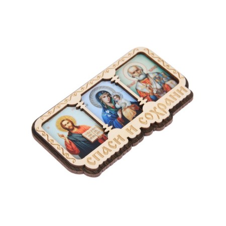 Icon in the car triptych, wood, 10 x 6 cm-1