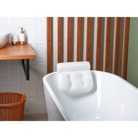 The bathroom pillow is spa premium, on suction cups, white color-5