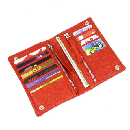 Wallet, button, 12 pockets, 1 section for trifles, n/k scarlet fleetter-1