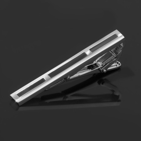 Closure clamp "Classic" trio, black color in silver