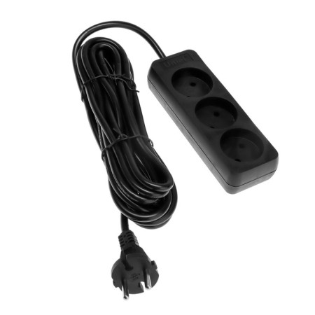 Extension cord Uniel Standart, 3 outlets, 5 m, 10 a, 2500 watts, without salary, black-2