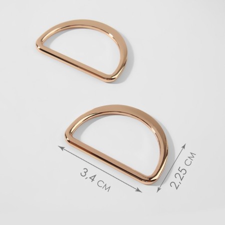 The half -ring for bags is cast, d = 30 mm, thickness - 2 mm, 2 pcs, gold color