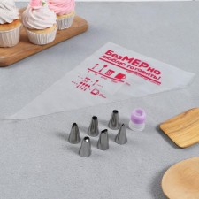 Confectionery set “I love to cook immensely”, 13 objects: confectionery bag 6 pcs 30 x 19.6 cm, adapter, nozzles 6 pcs