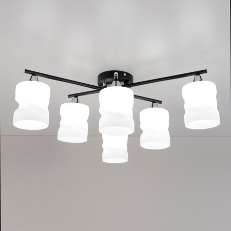 Citilux ceiling chandelier "NILS" CL132165, 6x60W, E27, Black Color Black-5