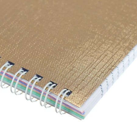 Notepad A5, 80 sheets on the crest "Gold Metallic", Bumvinyl, multi -color cut-1