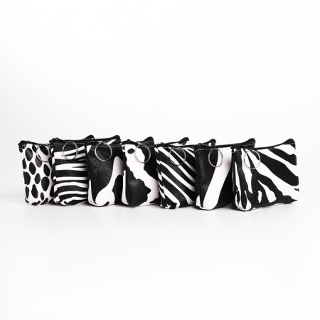 Women's wallet with lightning, black/white color-1