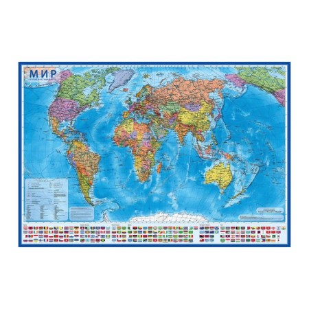Political World map, 101 x 70 cm, 1:32 m, laminated, in a tube