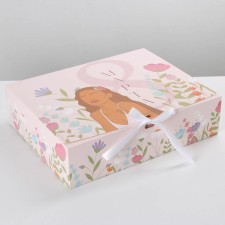 Gift folding box, packaging, “March 8, Girl”, 31 x 24.5 x 8 cm