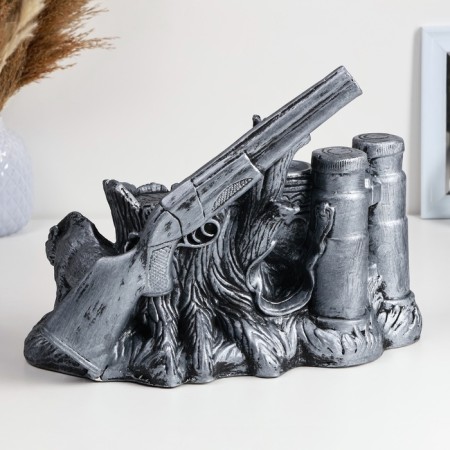 Standing for a bottle "Hunt" 33x23x26cm, silver-1