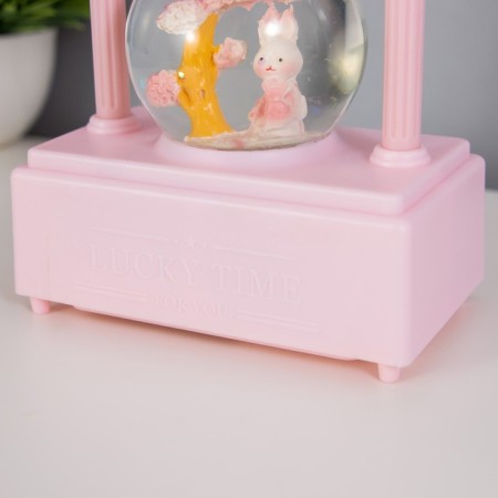Night -bend musical "Snow Shar" 5XLED from batteries 3AAA pink 6.5x11x21cm Risalux-5