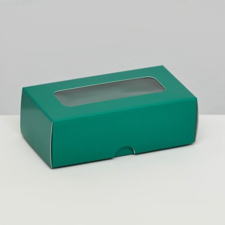 Folding box for 2 sweets, 10.5 x 5.5 x 3.5 cm, emerald