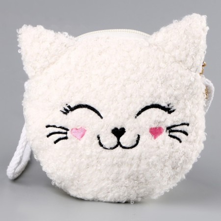 Children's soft bag "kitten", 15*13 cm, white color-1