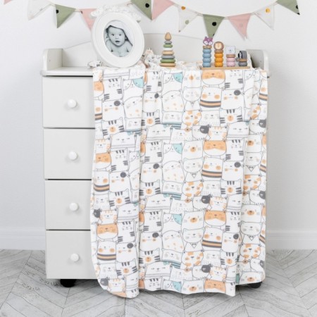 Fleet blanket "Cats", size 100x140 cm