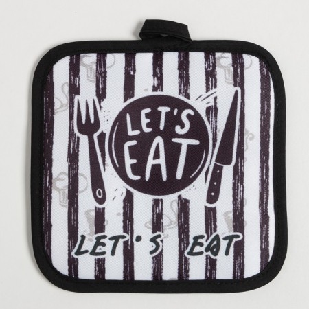 Kitchen set 3 objects of the “EAT” Delivery 17x17 cm, mittens 25x16 cm, apron 60x80 cm, 100% p/e-7