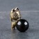 Souvenir "Cat", Brass, Amber Smole, 2.9x1.5x2.0 cm