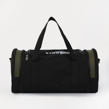 Sports bag with lightning, 3 outer pockets, long belt, black color/hucks-1