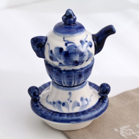 Souvenir "Samovar", medium, 20 x 13 cm, gzhel-4