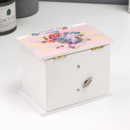 Casket wood chestnut 1 Musical box "Unicorn in colors" 11x14.7x10.6 cm-4