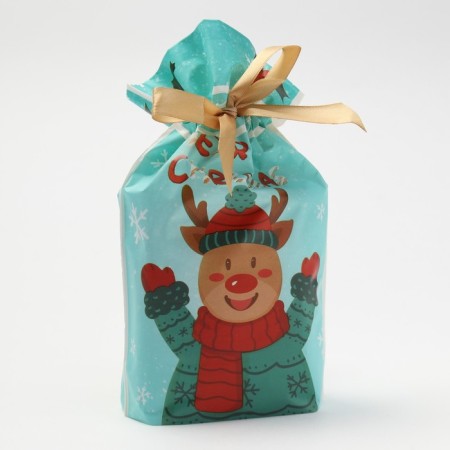Gift towel Economy and I am a "joyful deer" 30x60 cm, col. Blue, 100% HL, 340 g/m2-4
