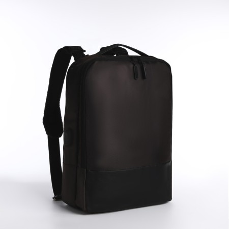 A backpack-snuffle with a zipper, 2 outer pockets, brown color-2
