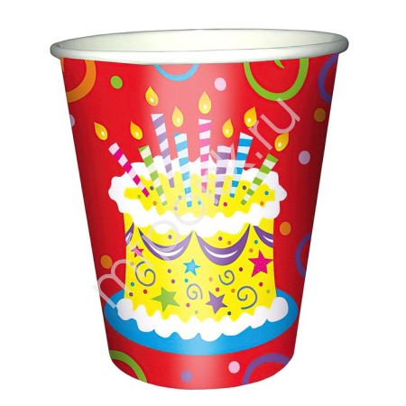 A glass of paper “cake”, bright, 250 ml, in a set of 6 pcs.